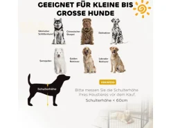 PawHut Pet Playpen Welpenzaun aus Stahl Schwarz 80L x 1,5B x 100H cm
