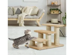 PawHut Tiertreppe 3 Stufen Treppe für Katze und Hunde 45 x 35 x34cm