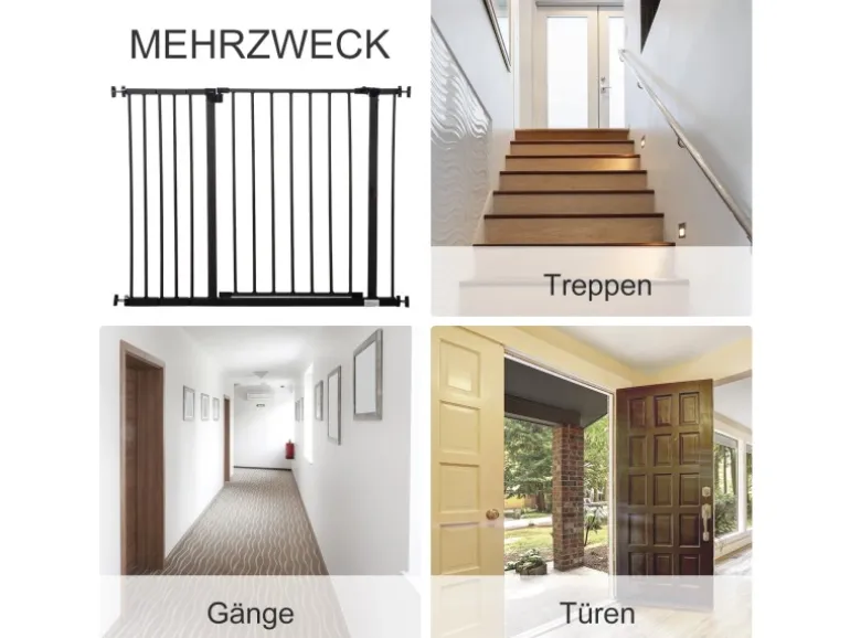 PawHut Türschutzgitter Klemmbefestigung 76-107 x 76 cm