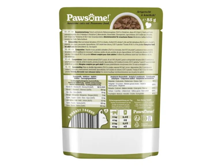 Pawsome Katzen-Nassfutter Adult Kabeljau 85 g