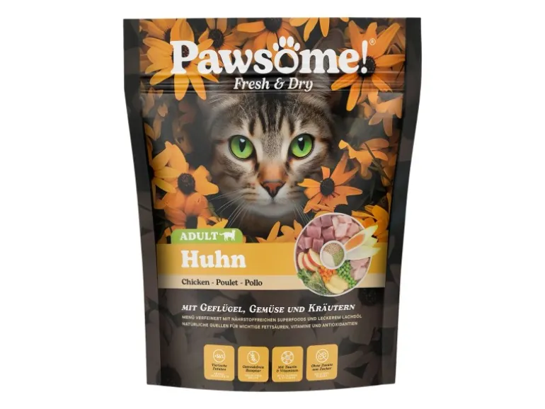 Pawsome Katzen-Trockenfutter Fresh & Dry Adult Huhn 750 g
