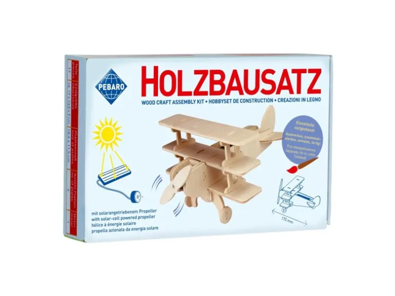 Pebaro Solar-Bausatz Dreidecker mit Motor