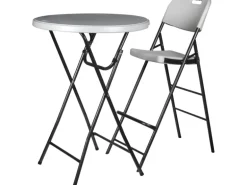 Perel Barhocker mit Rückenlehne Kunststoff klappbar