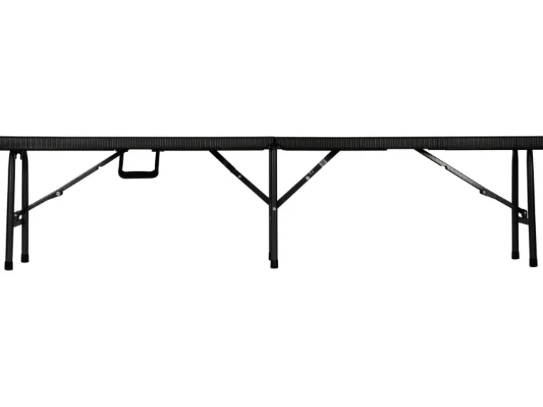 Perel Klappbank Polyrattan-Optik Schwarz