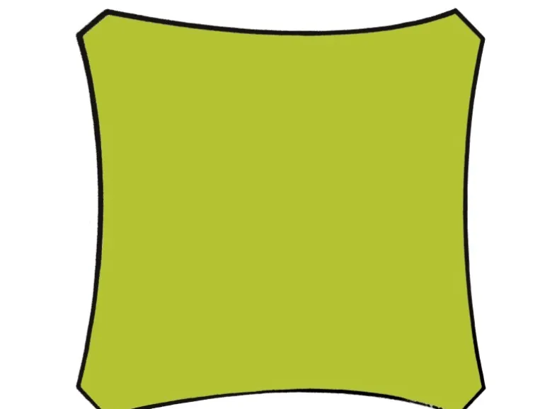 Perel Viereck-Sonnensegel 500 cm x 500 cm Limegrün
