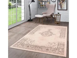 Pergamon Designer Teppich Passion Vintage Bordüre Rosa Beige 140x200cm