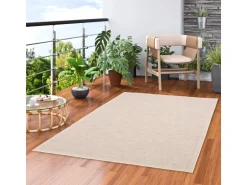 Pergamon In & Outdoor Teppich Flachgewebe Ottawa Bordüre Beige 140x200cm