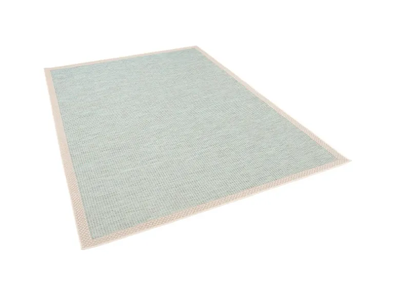 Pergamon In & Outdoor Teppich Flachgewebe Ottawa Bordüre Türkis 160x230cm