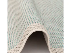 Pergamon In & Outdoor Teppich Flachgewebe Ottawa Bordüre Türkis 160x230cm