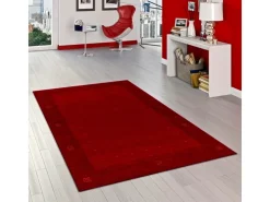 Pergamon Natur Teppich Indo Gabbeh Indira Bordüre Rot 90x160cm