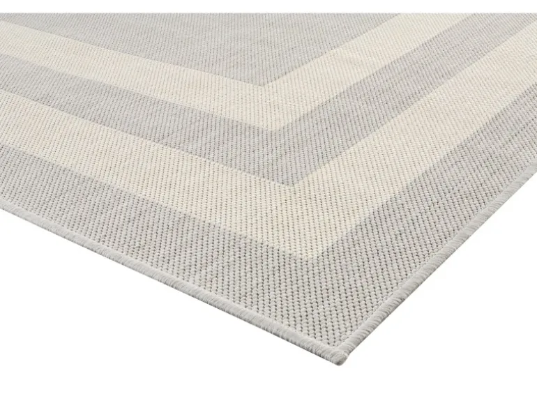 Peyer Syntex Teppich Terrace Bordüre Pflegeleicht Farbe Grau 80 x 150 cm