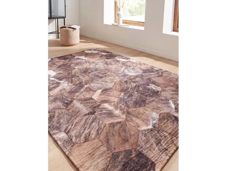 Peyer Syntex Teppich Terrace Bordüre Pflegeleicht Farbe Beige 80 x 150 cm