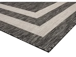 Peyer Syntex Teppich Terrace Bordüre Pflegeleicht Farbe Anthrazit 60 x 110 cm