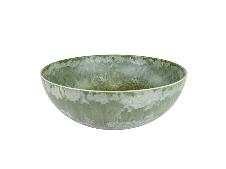 Pflanzschale für Draussen in Oliv-Grün marmoriert 20 x 7,5 cm