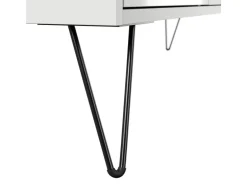 Posseik Sideboard Industrial S 2 Schubladen 1 Tür 100 cm Weiß Eiche Top