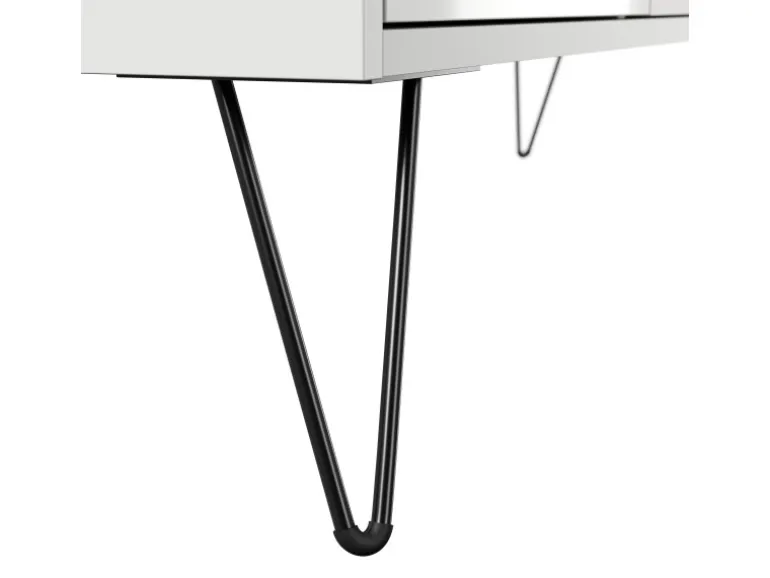 Posseik Sideboard Industrial M 6 Schubladen 120 cm Weiß Eiche Top