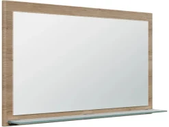 Posseik Spiegel Elite Glasablage farbig eingerahmt 104 cm x 60 cm Eiche