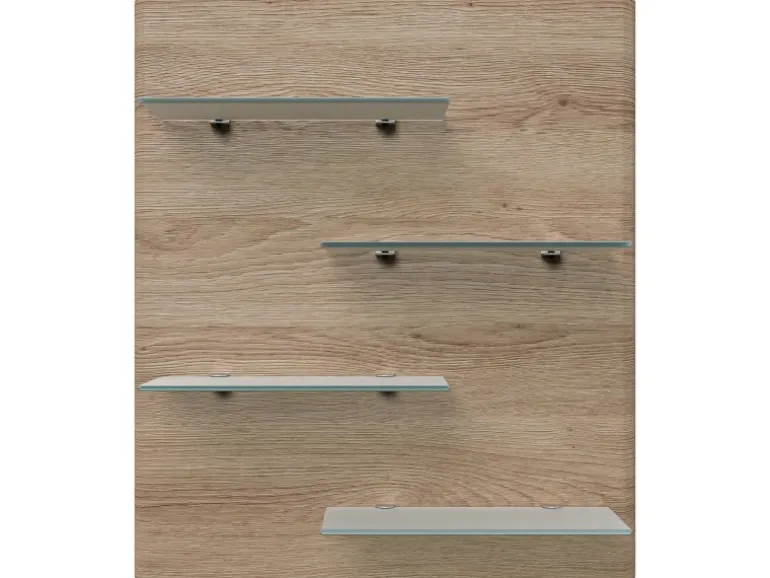 Posseik Wandregal Elite 4 Glasablagen 52 cm x 60 cm Eiche