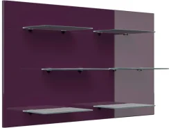 Posseik Wandregal Elite 6 Glasablagen 104 cm x 60 cm Brombeer