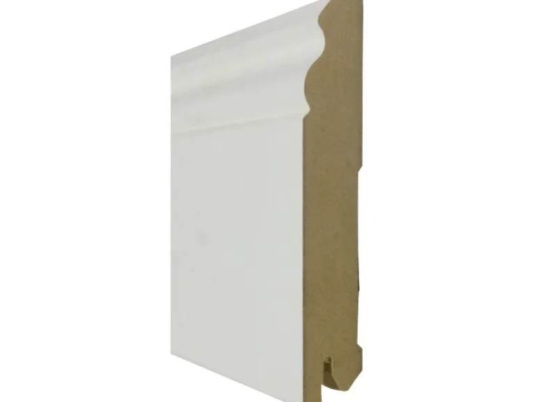 Praktikus Sockelleiste White & Black Stil Weiß 240 cm x 12 cm x 1,8 cm