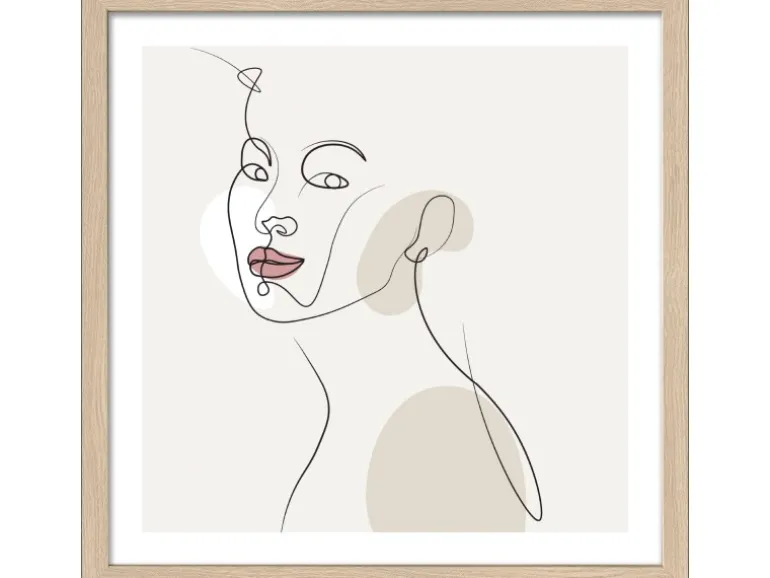 Pro Art Bild Framed Art Line art faces II 30 cm x 30 cm