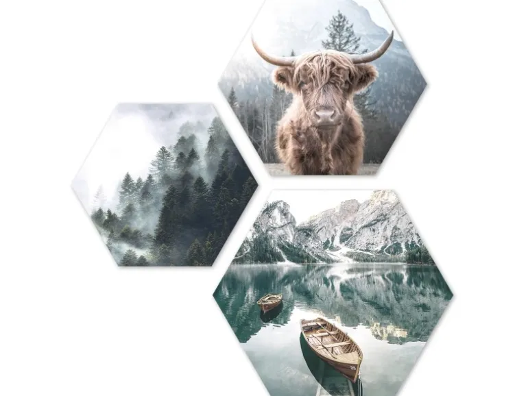 Pro Art Bildkacheln Cut-Out Forest Lake Atmosphere 3 Stk. 50 cm x 50 cm