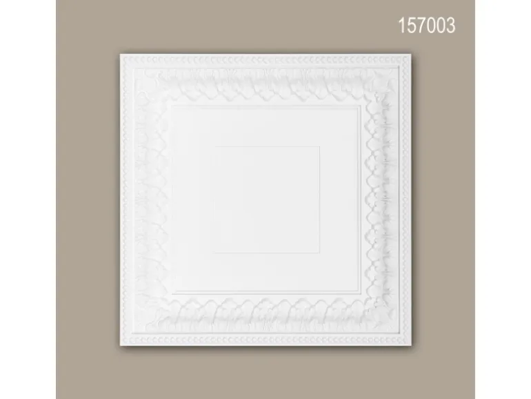 PROFHOME 157003 Deckenplatte Deckenelement Wandpaneel Stuckdekor, 60,0 cm x 60,0 cm x 7,0 cm Weiß