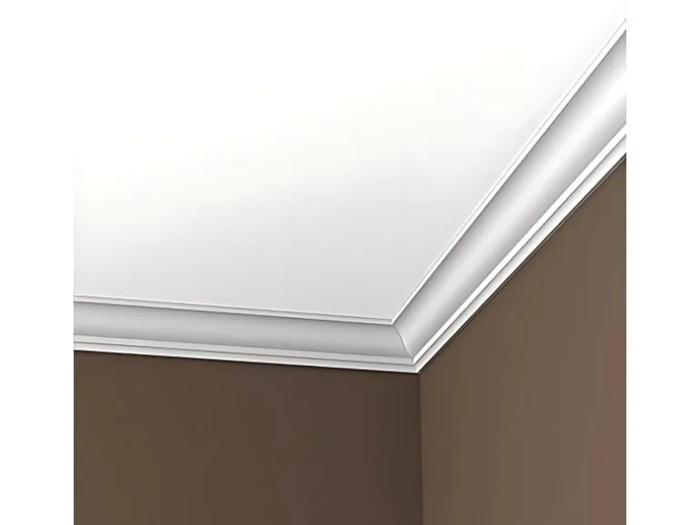 PROFHOME 650105 Eckleiste Stuckleiste Deckenleiste Zierleiste Stoßfest 2 m 200 cm x 6,3 cm x 6,0 cm Weiß