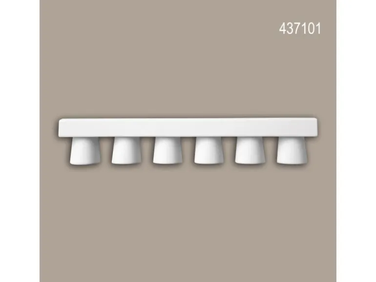 PROFHOME 437101 Regula Außenstuck Zierelement Fassaden Element 12 cm x 0,8 cm x 1,9 cm Weiß