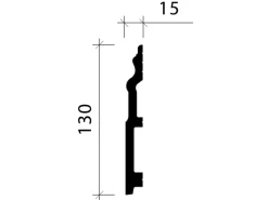 PROFHOME 653113 Sockelleiste Fußleiste Zierleiste Stuckleiste 2 m 200 cm x 1,5 cm x 13 cm Weiß