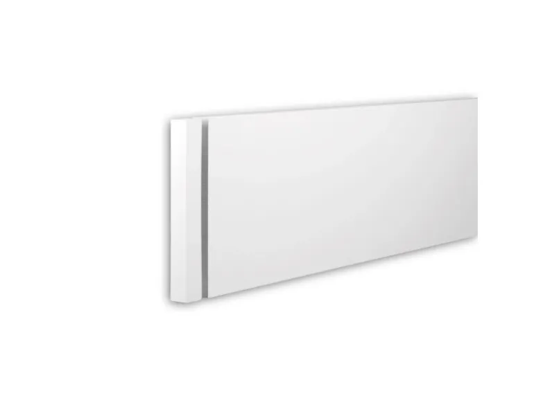 PROFHOME 403131 Stirnelement Außenstuck Zierelement Fassaden Element 3 cm x 3 cm x 24,4 cm Weiß