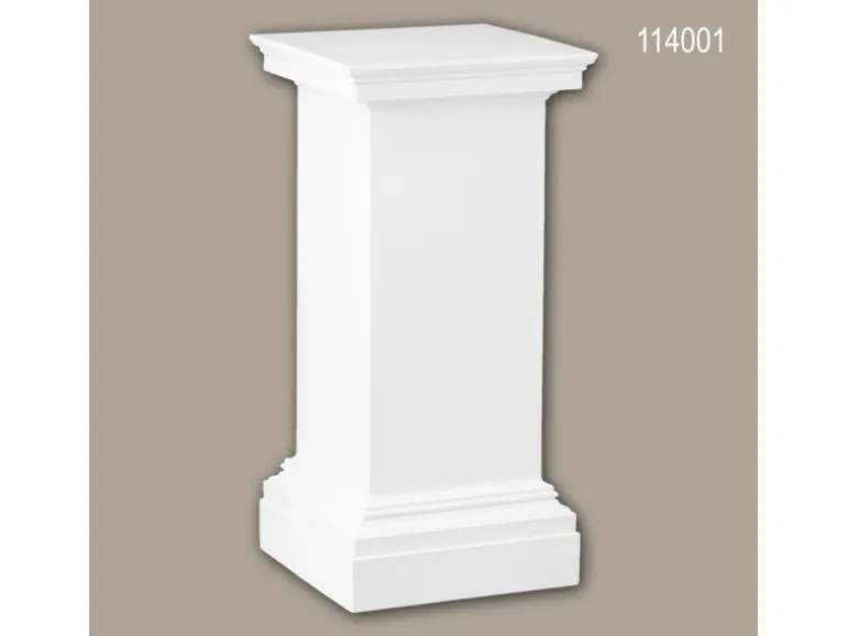 PROFHOME 114001 Vollsäulen Postament Säule Zierelement dekoratives Element 65 cm x 31,8 cm x 31,8 cm Weiß