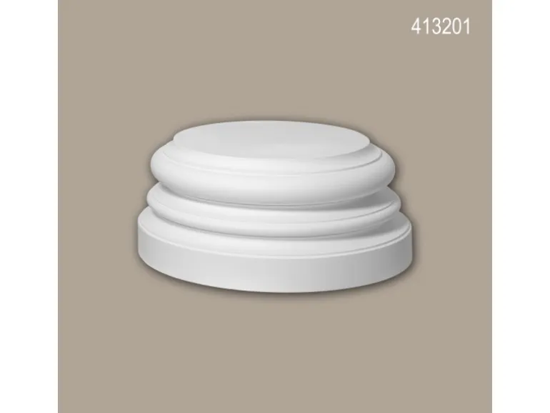PROFHOME 413201 Vollsäulen Sockel Fassadenstuck Säule Fassaden Element 41,4 cm x 41,4 cm x 17 cm Weiß
