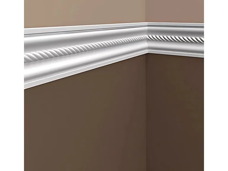 PROFHOME 151373 Wand- und Friesleiste Stuckleiste Zierleiste Friesleiste 2 m 200 cm x 2,1 cm x 10 cm Weiß