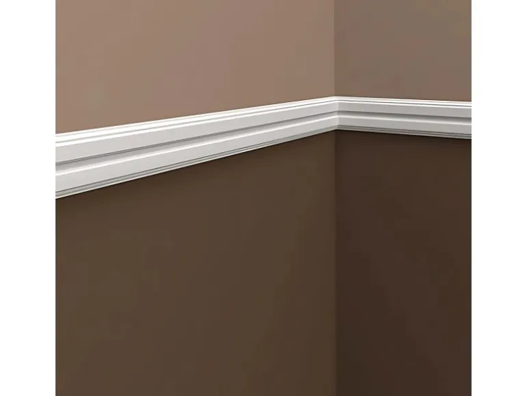 PROFHOME 151357 Wand- und Friesleiste Stuckleiste Zierleiste Friesleiste 2 m 200 cm x 1,2 cm x 4,8 cm Weiß