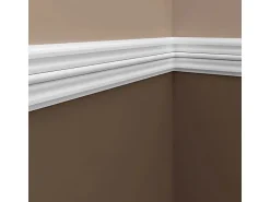 PROFHOME 151310 Wand- und Friesleiste Stuckleiste Zierleiste Wandleiste 2 m 200 cm x 1,9 cm x 9,6 cm Weiß