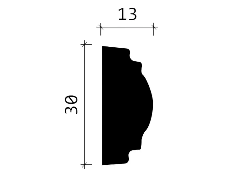 PROFHOME 151379 Wand- und Friesleiste Stuckleiste Zierleiste Friesleiste 2 m 200 cm x 1,3 cm x 3 cm Weiß