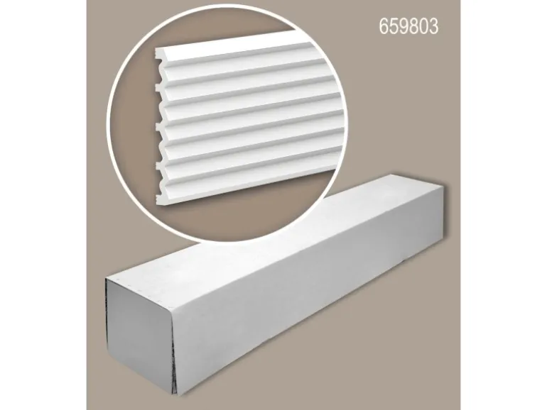 PROFHOME 659803-Box 3D Wandpaneele 1 Karton Set mit 3 Paneelen 6 m Weiß