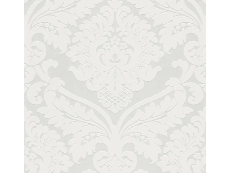 PROFHOME 554338-GU Barock Tapete Ornament Schimmernd Weiß Perl-Weiß 0,53 m x 10,05 m 5,33 m2 Weiß