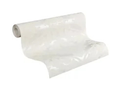 PROFHOME 554338-GU Barock Tapete Ornament Schimmernd Weiß Perl-Weiß 0,53 m x 10,05 m 5,33 m2 Weiß