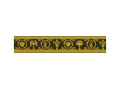 PROFHOME 343051-GU Exklusive Luxus Tapete Barock Matt Gold Gelb Schwarz 0,45 m2 0,09 m x 5,00 m 0,45 m2 Gold