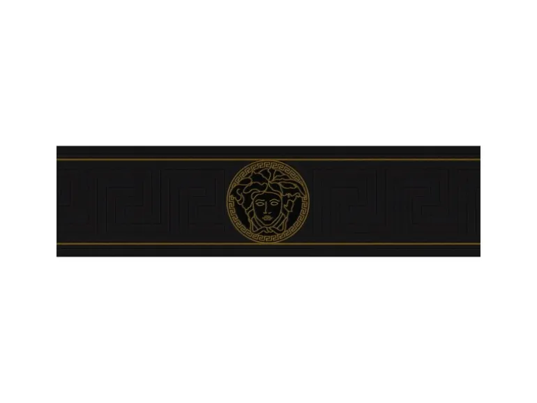 PROFHOME 935224-GU Exklusive Luxus Tapete Ornament glänzend Schwarz Gold 0,65 m2 0,13 m x 5,00 m 0,65 m2 Schwarz