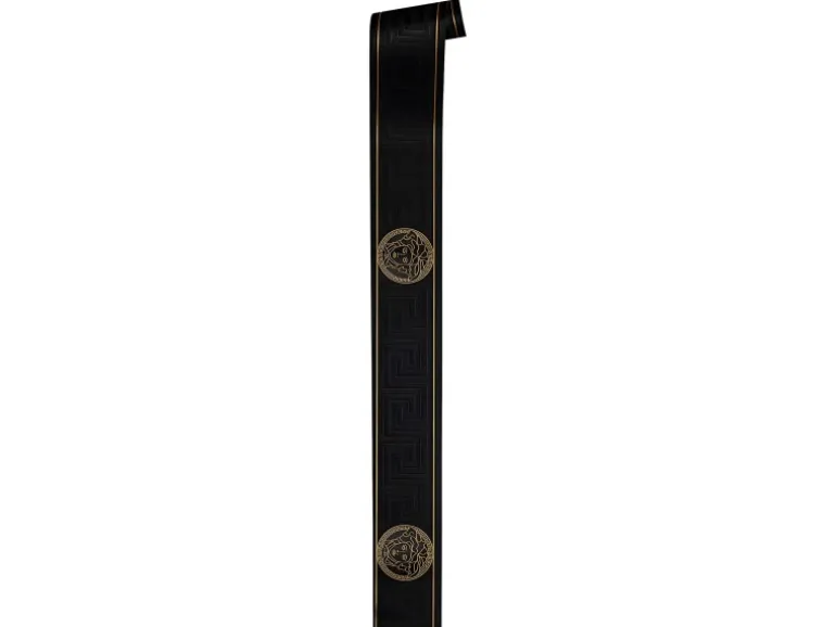 PROFHOME 935224-GU Exklusive Luxus Tapete Ornament glänzend Schwarz Gold 0,65 m2 0,13 m x 5,00 m 0,65 m2 Schwarz