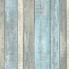 PROFHOME 319932-GU Holz Tapete Holzoptik Matt Blau Grau Creme 0,53 m x 10,05 m 5,33 m2 Blau