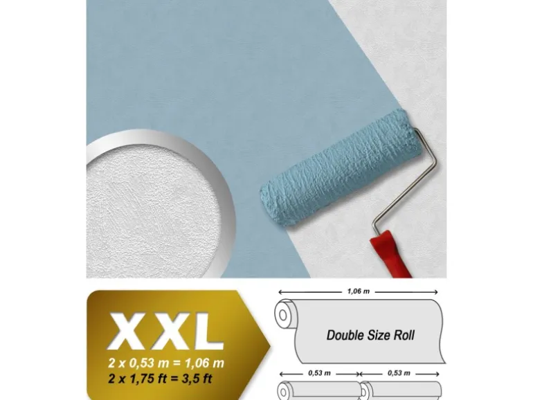 PROFHOME 153319-GU Spachtel Putz Tapete Struktur Matt Weiß 1,06 m x 25,00 m 26,50 m2 Weiß