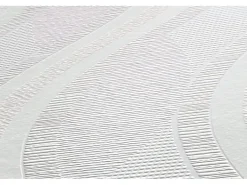 PROFHOME 260512-GU Streifen Tapete Geschwungene Linien Matt Weiß 0,53 m x 10,05 m 5,33 m2 Weiß