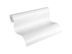 PROFHOME 320041-GU Streifen Tapete Design Matt Weiß 0,53 m x 10,05 m 5,33 m2 Weiß