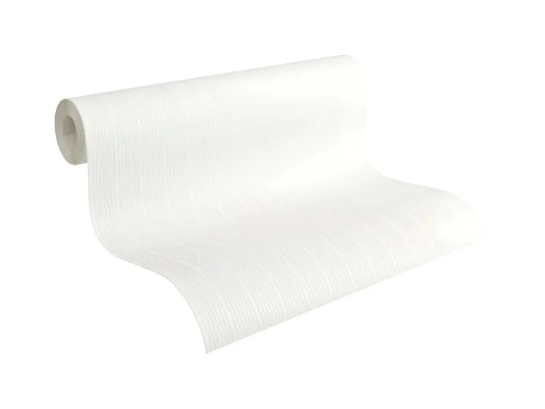 PROFHOME 644916-GU Streifen Tapete Struktur Matt Weiß 0,53 m x 10,05 m 5,33 m2 Weiß