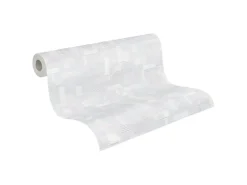 PROFHOME 262110-GU Struktur Tapete Geometrisch Matt Weiß 1,06 m x 25,00 m 26,50 m2 Weiß
