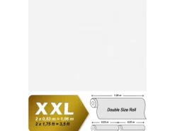 PROFHOME 324115-GU Textiloptik Tapete Struktur Matt Weiß 1,06 m x 25,00 m 26,50 m2 Weiß
